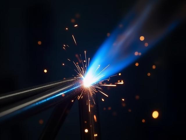 Blue flame of a brazing torch meticulously joining bicycle frame tubes
