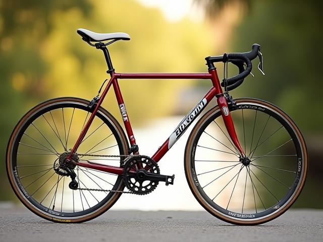 Fully restored 1970s Italian racing bike frame with vibrant, period-correct paint and decals